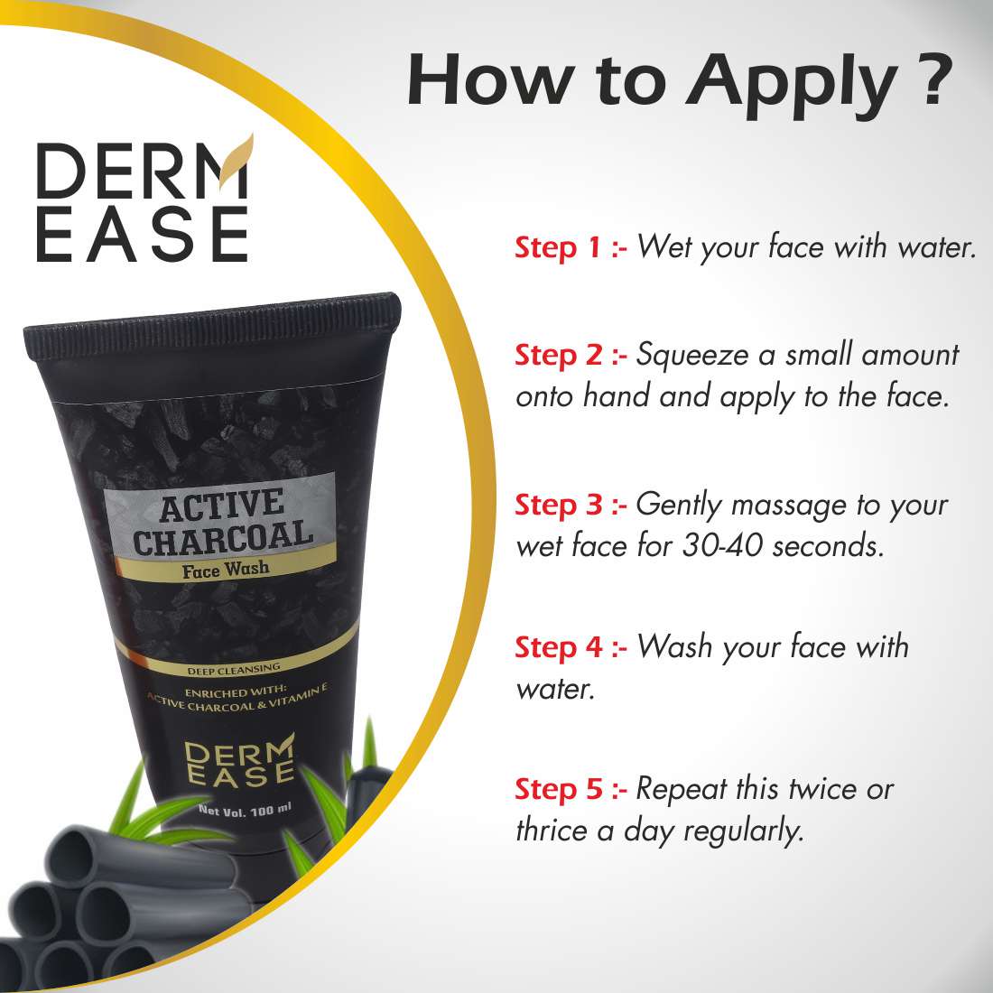 DERM EASE Active Charcoal Face Wash Combo
